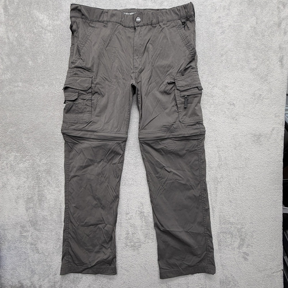 IKE‎ BEHAR Pants Mens Measured 38x31 Gray Cargo Stretch Convertible Nylon